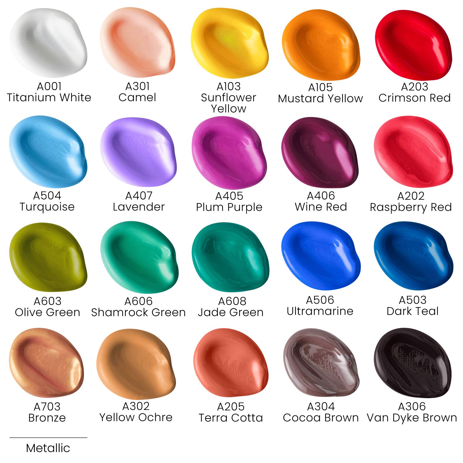 Craft Acrylic Paint Set, Set Of 20 Vintage Tones Acrylic Craft Paint, Artist Paints Art Supplies For Glass, Wood, Ceramics, Fabrics, Leather