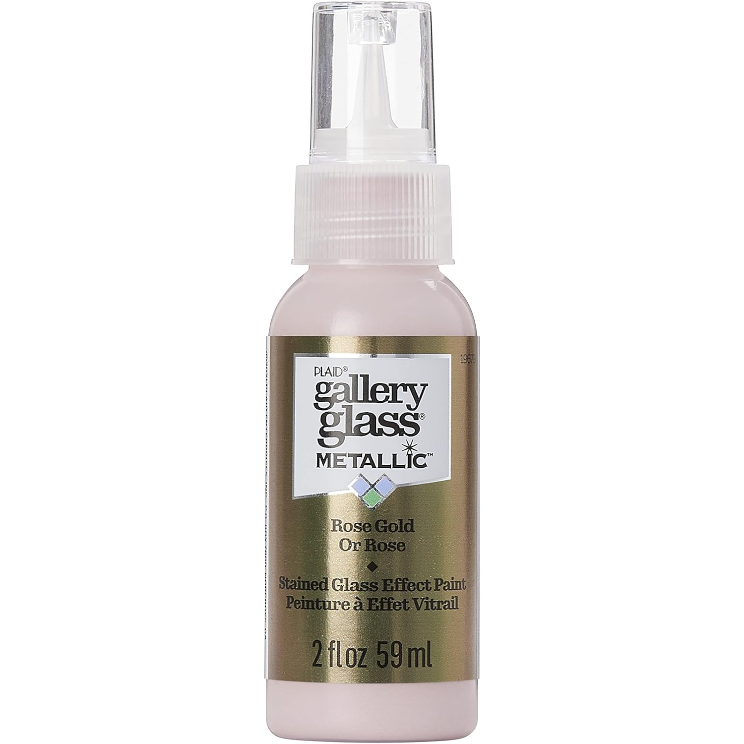 Gallery Glass Stained Glass Paint, Metallic Rose Gold 2 fl oz Brilliant Metallic Finish Paint, Perfect For Easy To Apply DIY Arts And Crafts, 19679