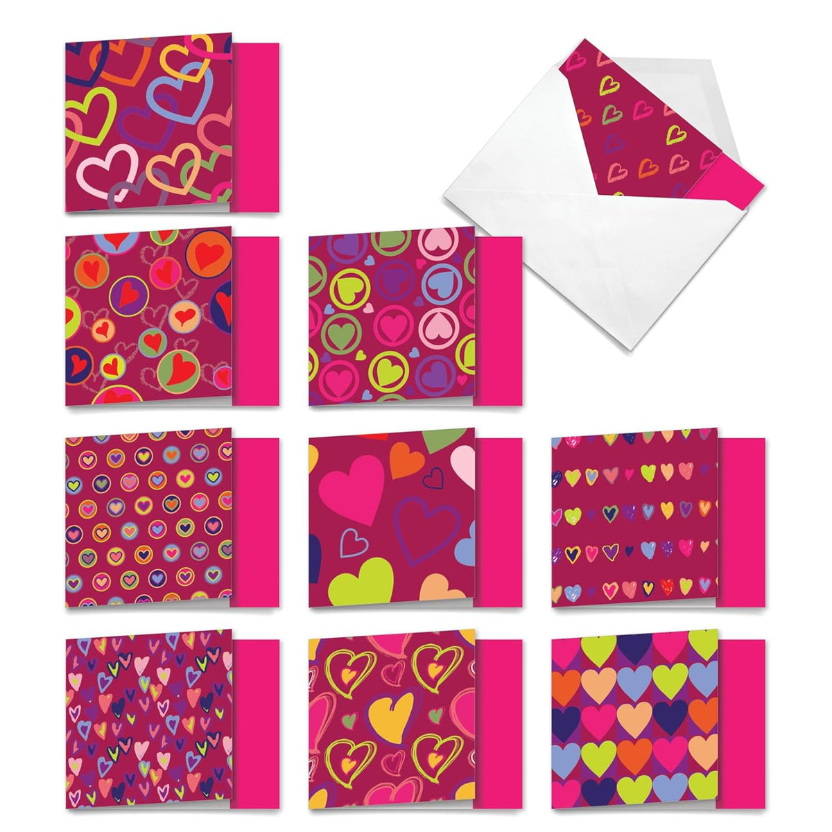 - 10 Boxed Valentine Note Cards With Envelopes - Loving, Heartfelt Assorted Greeting Cards For Valentine'S Day (4 X 5.12 Inch) - A Lot Of Heart Mq5652Vdg-B1X10