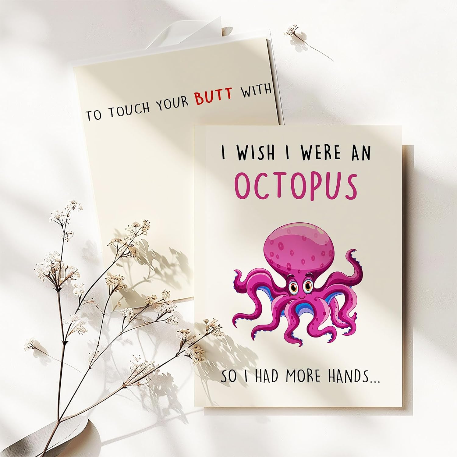 Funny Valentines Card Gifts For Men Women, Rude Valentine'S Day Cards Gifts For Him Her, Humor Anniversary Cards Gifts For Husband Wife Boyfriend Girlfriend, I Wish I Were An Octopus