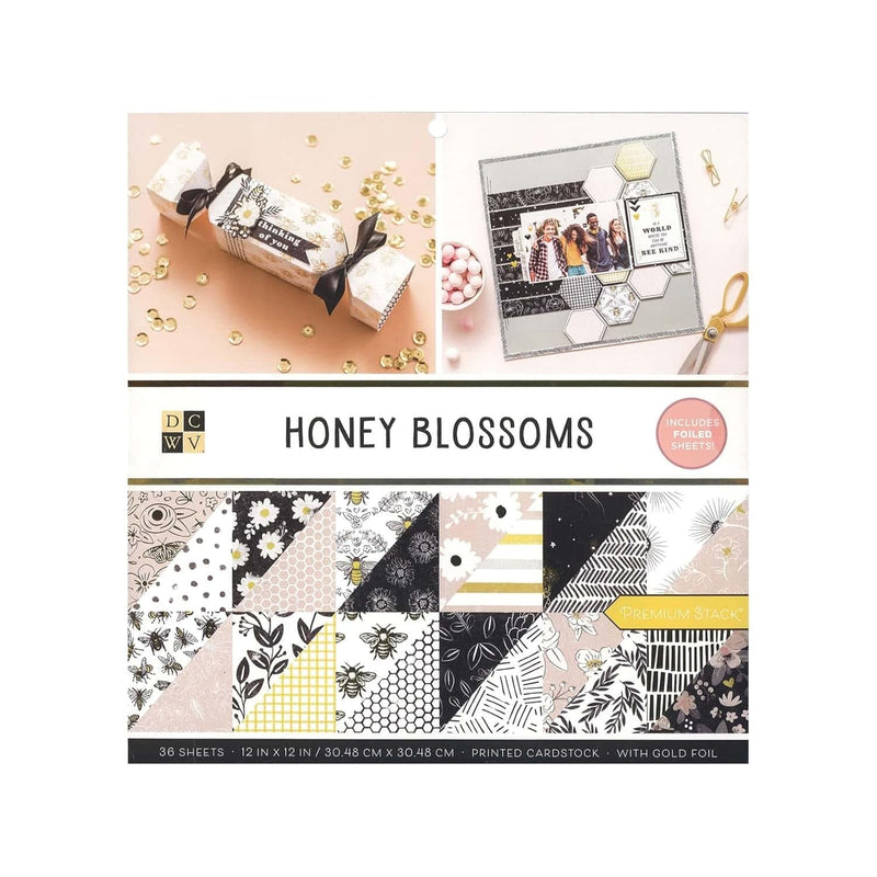 Die Cuts With A View Paper Stack,12X12- Honey Blossoms, Decorative Paper Craft