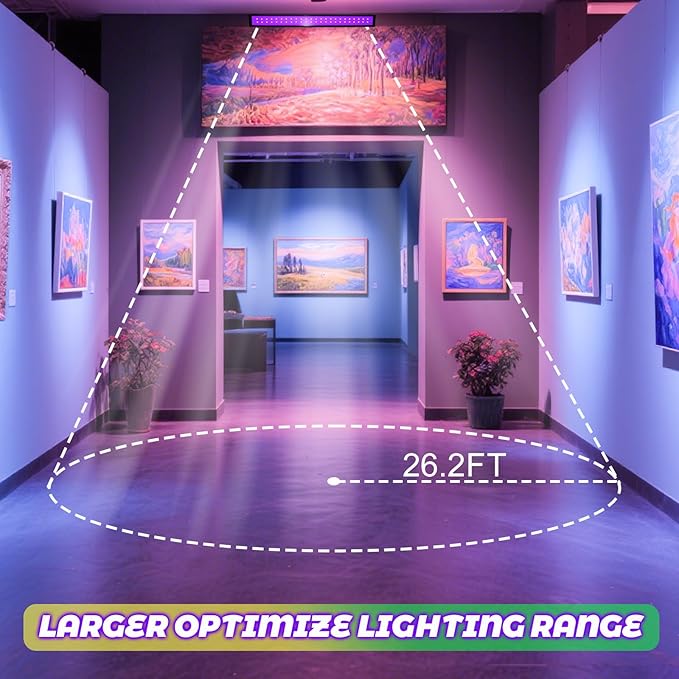 24W LED Black Light Bar UV Blacklight for Glow Party Halloween Body Paint Bedroom Game Room Stage Lighting