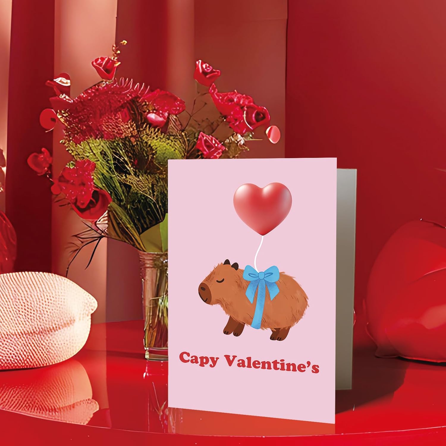 Valentines Day Card For Husband, Wife, Boyfriend Or Girlfriend – Cute Capybara Valentine Gift For Him Or Her