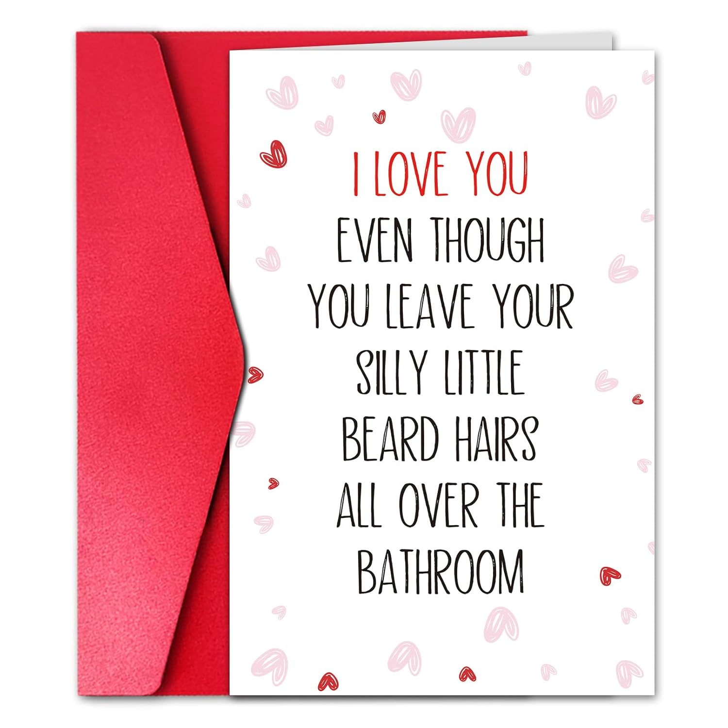 Funny Valentine’S Day Card For Him, Happy Valentin’S Day Card For Men Husband Boyfriend, Beard Man Vday Greeting Cardstock