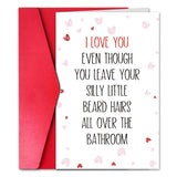 Funny Valentine’S Day Card For Him, Happy Valentin’S Day Card For Men Husband Boyfriend, Beard Man Vday Greeting Cardstock