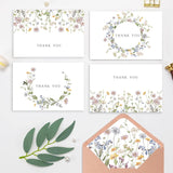 50 Pcs Wildflower Thank You Cards, 4X6 Inches Wildflower Thank You Cards With Adhesive Envelopes For Birthday Baby Shower Bridal Shower Wedding