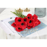 20Pcs Red Poppy Flowers Artificial 19.4" Pu Real Touch Faux Poppies Fake Flower Bulk For Wedding Bouquets Floral Arrangements Centerpiece Corsages Home Table Garden Party Decor(Red)