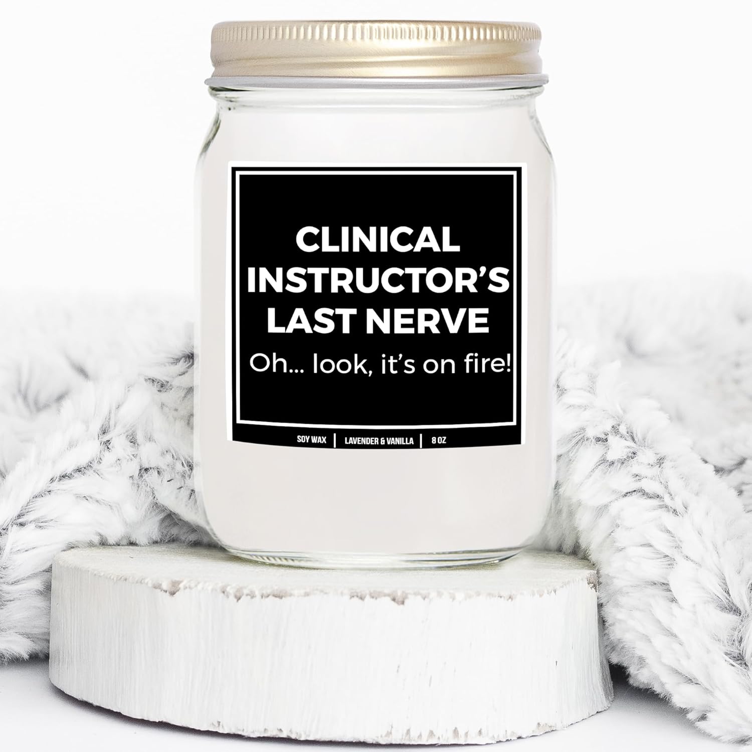 You Nique Designs Gifts For Clinical Instructors 8Oz Candle, Clinical Instructor Surprise From Student, Coworker- Nursing Instructor Appreciation - Clinical Instructor Gift (Lavender & Vanilla)