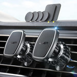 2-Pack Magnetic Car Phone Holder, 6 Military Magnets for Vent Mount - Black