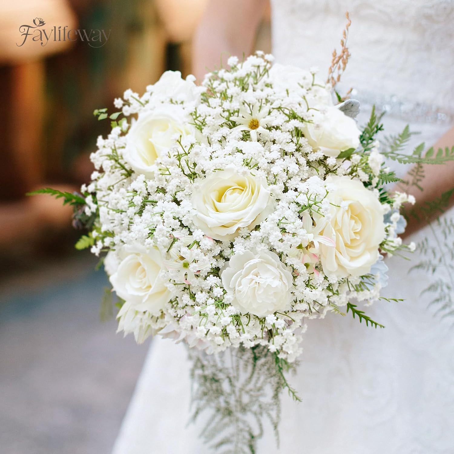 Babys Breath Artificial Flowers - 20Pcs Real Touch White Gypsophila Bouquets For Floral Decoration, Wedding, Home, Party, And Garden