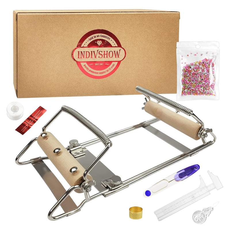 Adjustable Bead Loom,Seed Bead Loom Kit Includes Thread,Beading Needles, 8000