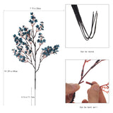15Pcs Artificial Baby Breath Flowers Fake Silk Real Touch Diy Floral Bouquets Decor Wedding Party Decoration Arrangements-Teal Blue