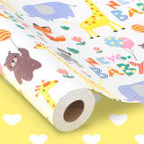 Reversible Baby Shower Wrapping Paper Roll 17 Inch X 33 Feet Gift Wrapping Paper With Animals & New Baby Design For Neutral Baby Shower, Boys Girls Newborn, 1St Birthday, Celebration