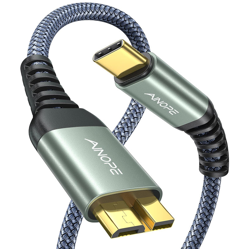 [New Upgrade] 10Gbps Micro B To Usb C Hard Drive Cable 1.6Ft/0.5M, [Nylon Brai