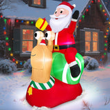 6 Ft Funny Christmas Inflatable Outdoor Decoration, Light Up Christmas Santa Riding Snail Built-In 6 Leds Lights, Blow U