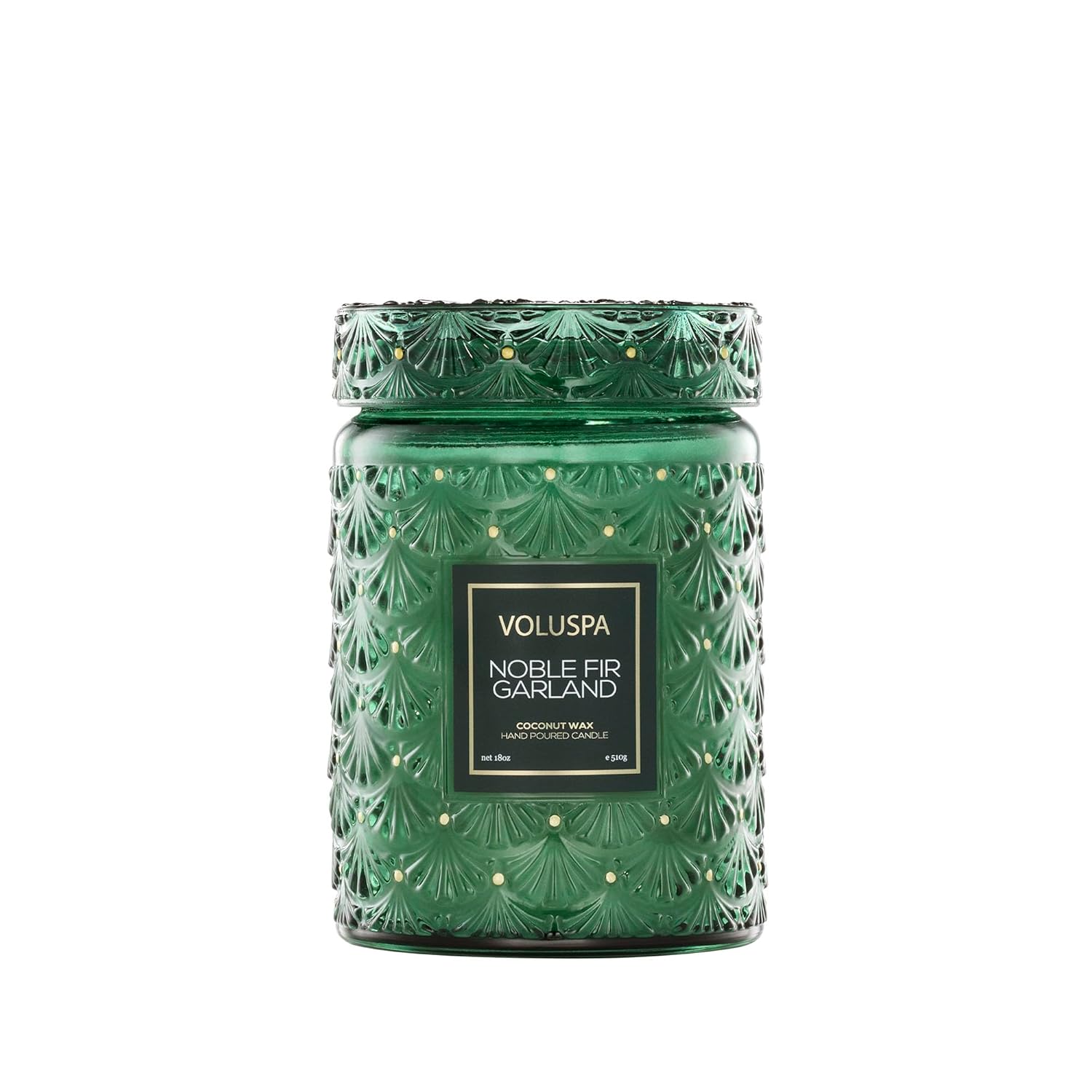 Noble Fir Garland, Large Candle Jar, 18Oz, Coconut Wax Blend, Christmas Scented Candles For Home, 100 Hour Burn Time, Poured In The Usa