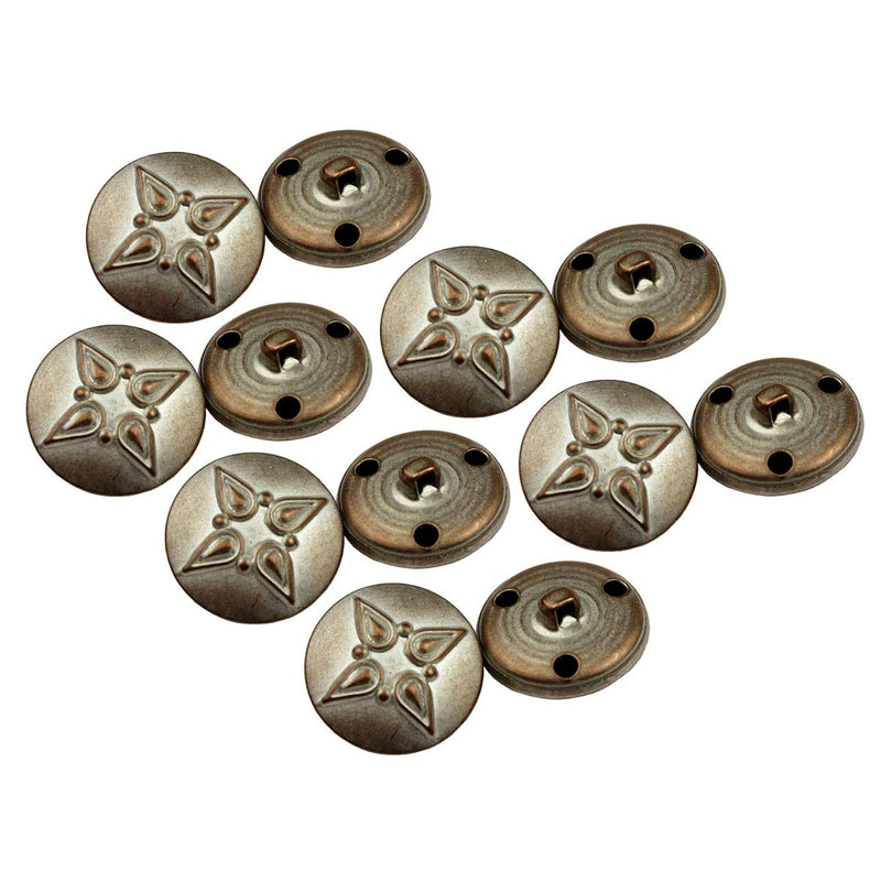 12 Pcs Water Drop Pattern Shank Metal Round Buttons Craft For Diys Sewing Embe