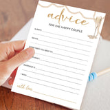 30 Pcs Party Advice And Wishes For The Happy Couple, Wedding Advice Cards For Bridal Shower, Bridal Shower Games Advice And Wishes Cards, (Gold Champagne) -004