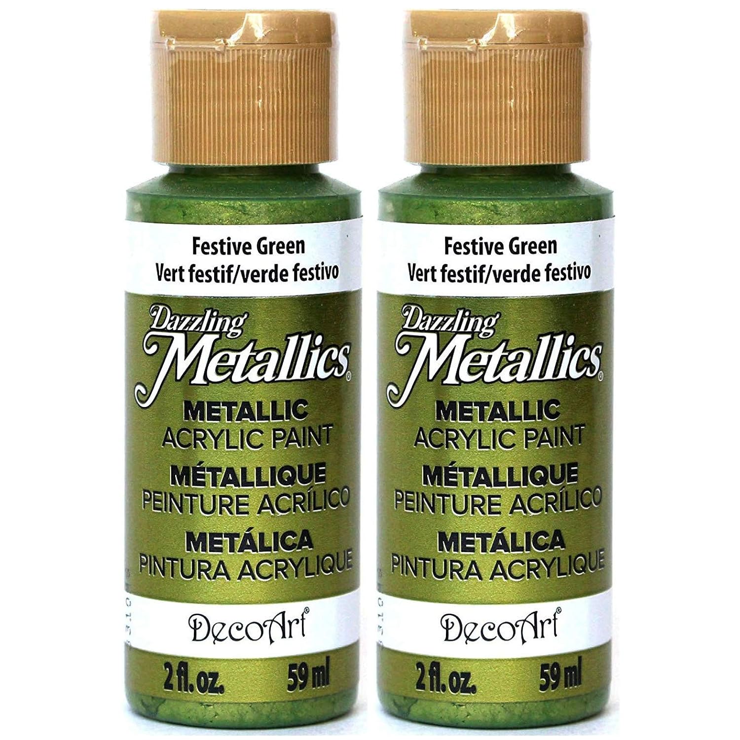 Dazzling Metallics Acrylic Paint 2oz-Festive Green (2 pack)