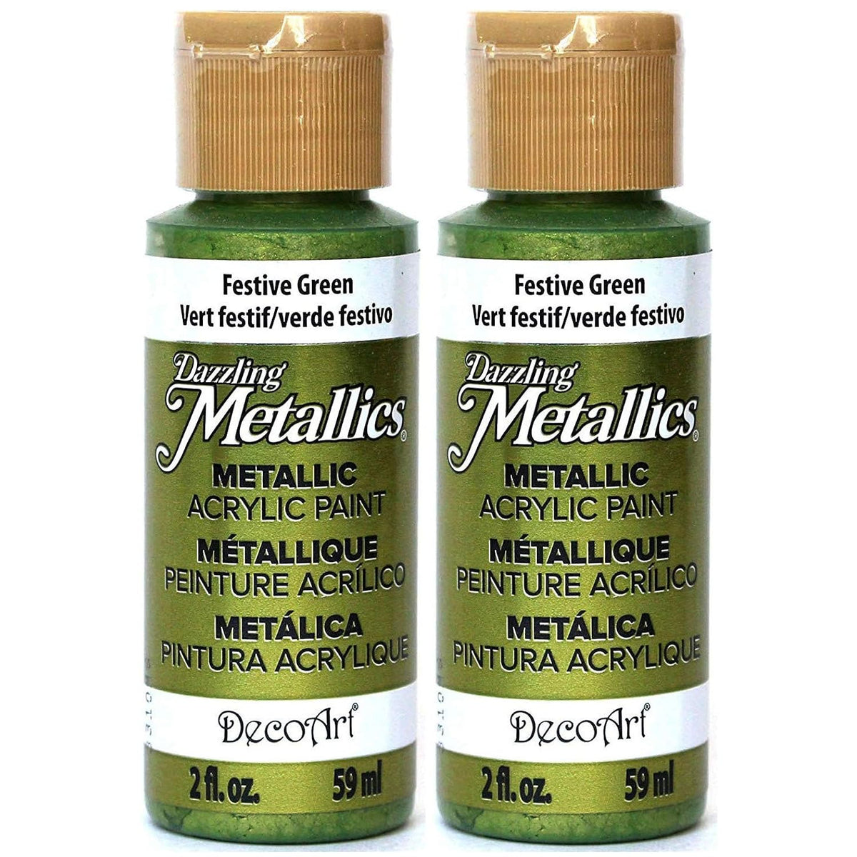 Dazzling Metallics Acrylic Paint 2oz-Festive Green (2 pack)