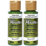 Dazzling Metallics Acrylic Paint 2oz-Festive Green (2 pack)