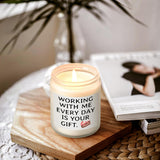 Coworker Christmas Gifts - Lavender Scented Candle, Funny For Men & Women (7 Oz, White)