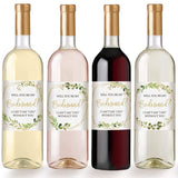 Bridesmaid Proposal Wine Bottle Label Gift, Greenery, Set Of 8