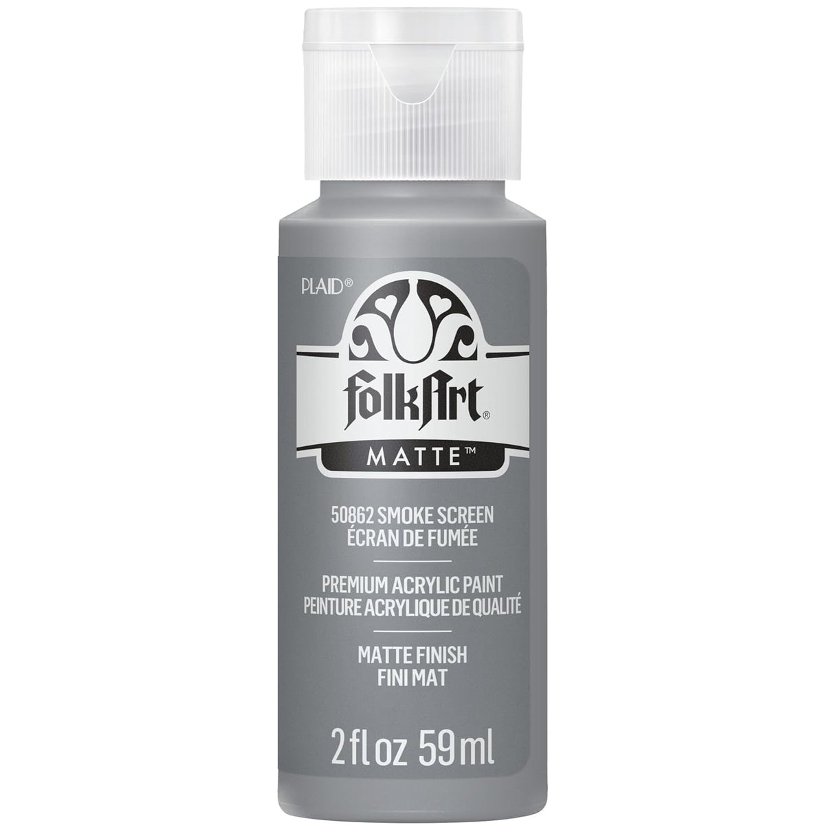 FolkArt Acrylic Craft Paint, Smoke Screen 2 fl oz Premium Matte Finish Paint, Perfect For Easy To Apply DIY Arts And Crafts, 50862