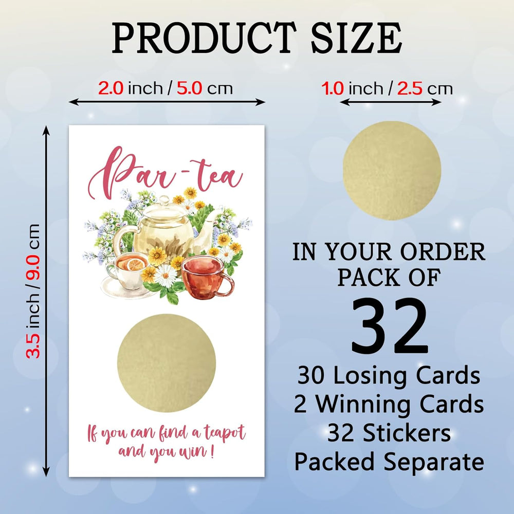32 Pcs Floral Tea Party Scratch Off Cards, Let'S Par-Tea Scratch Off ...