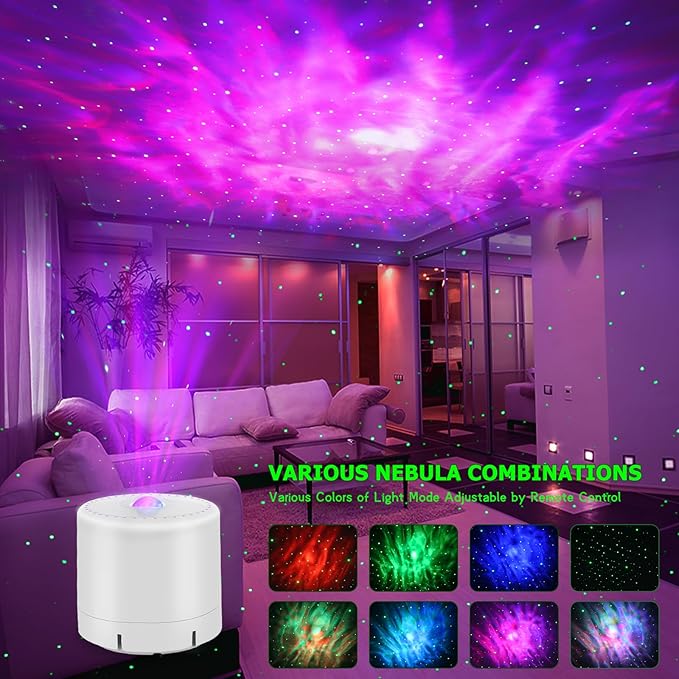 Galaxy Star Projector with Remote Control Timer Night Light for Bedroom Party Decor
