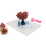 3D Pop Up Heart Tree Card, Handmade Love Tree Pop Up Card, 3D Popup Cards For Valentines Day, Wedding, Anniversary, Love, Romance, Card For Husband Wife Boyfriend Girlfriend, L08