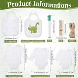 43 Pcs Baby Shower Games White Bodysuit Decorating Kit Bibs Design Games Prizes, Include Wooden Game Sign With 15 Blank White Bibs 15 Bodysuit 12 Marker For Shower