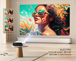 4K Projector, WiFi Bluetooth, 1080P, 600 ANSI, Netflix Certified, Dolby Audio