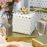 Reversible Wrapping Paper-Mini Roll,Gold Foil And Polka Dot Design For Birthday,Holiday,Party,Baby Shower (17 Inch X 32.8 Feet)