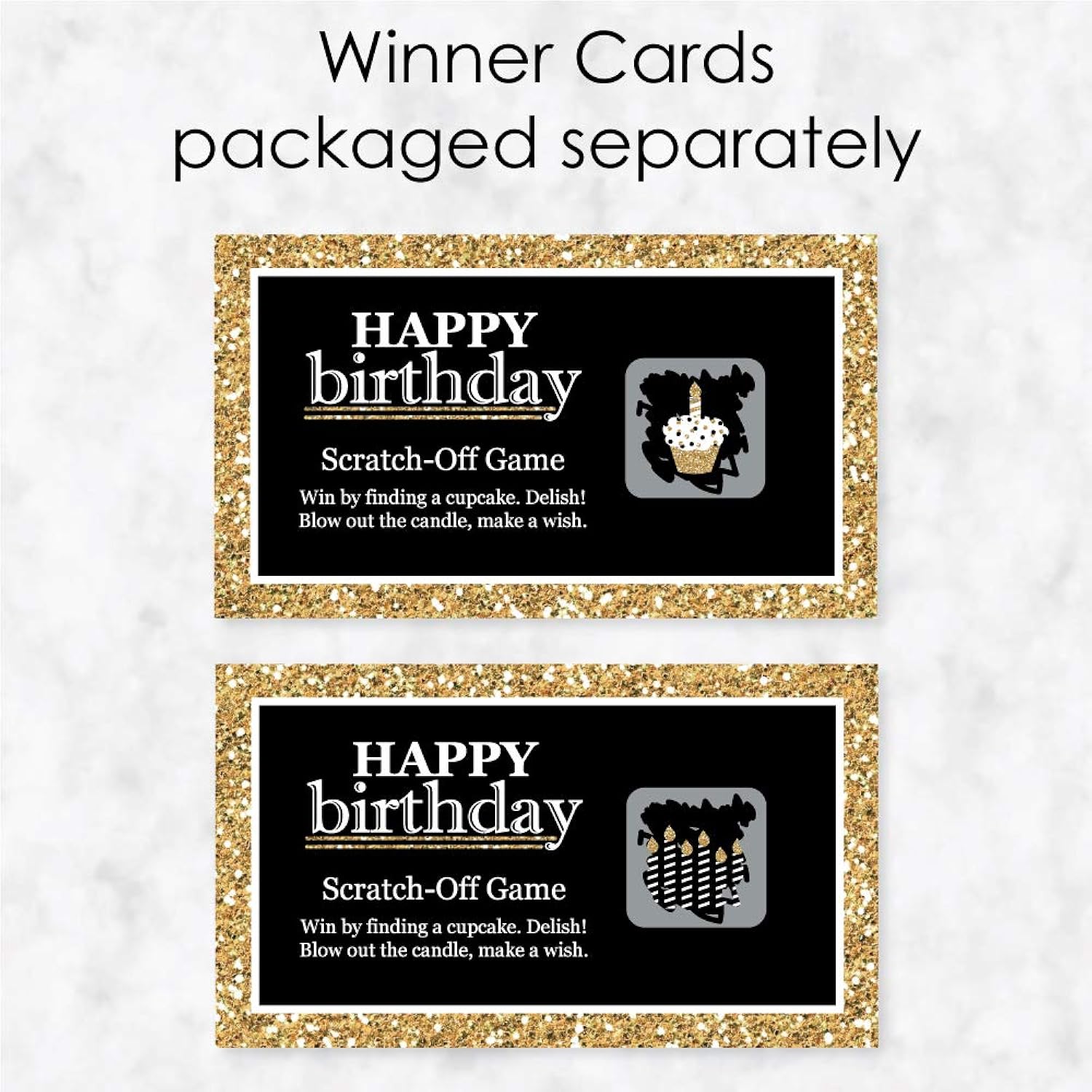Big Dot of Happiness Adult Happy Birthday - Gold - Birthday Party Game Scratch Off Cards - 22 Count