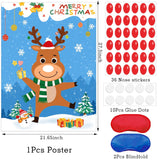 Fun Christmas Games: Pin The Nose On The Reindeer Set With 36 Noses Stickers And 2 Blindfolds - Perfect Holiday Activity For Adults And Family Party - Reusable Christmas Party Games For Adults