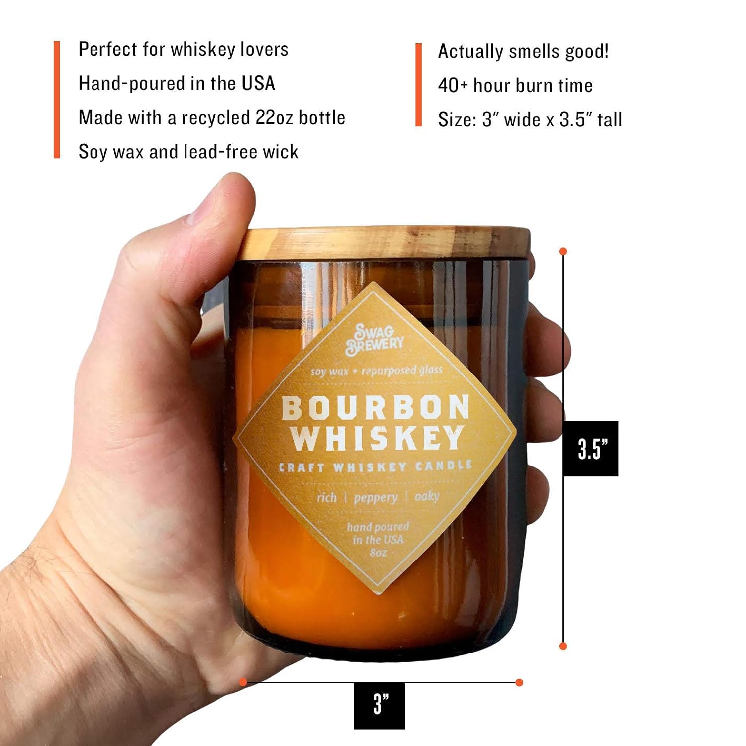 Bourbon Whiskey Brew Candle - Whiskey Gift, Guy Gift, Father'S Day Gift - Scotch, Bourbon, Whisky, Man Cave Beer Bottle Candlemade In Usa…