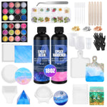 Epoxy Resin Kit For Beginners, Resin Kit With Molds, 18Oz Epoxy Kit With Dried Flowers, Measuring Cups And Resina Supplies