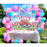 Hello Spring Backdrop Colorful Flower Butterfly Tulip Photography Background Spring Garden Easter Holiday Party Decorations Banner Photo Supplies (82X59Inch(7X5Ft))
