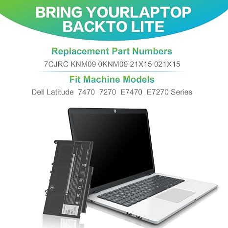 7CJRC Laptop Battery Replacement for Dell Latitude 7470 7270 E7470 E7270 Series