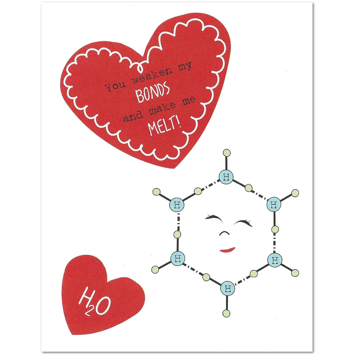 Melting Point Science Valentine'S Day Card (4.25" X 5.5") By