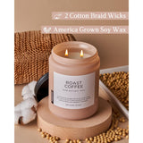 Coffee Candles Scented Strong, 2 Wick Jar Candle 19.4Oz, 110 Hours Burning Time, Organic Natural Soy Wax Candle For Bedroom Kitchen Home Decor, Housewarming Gift For Men And Women