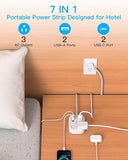 Cruise Approved Travel Power Strip 3 Outlets 4 USB Ports 2 USB C 10FT Flat Plug Extension Cord White
