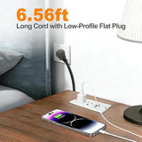 Recessed Furniture Power Strip 2 Outlets 2 USB C 1 USB A 20W 6.56 Ft Cord