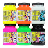 Chroma Acrylic Mural Paint for Interior and Exterior Murals - Lightfast, Mixable, Hard-Wearing Vibrant Pigment, 6 Neon Set (2894)