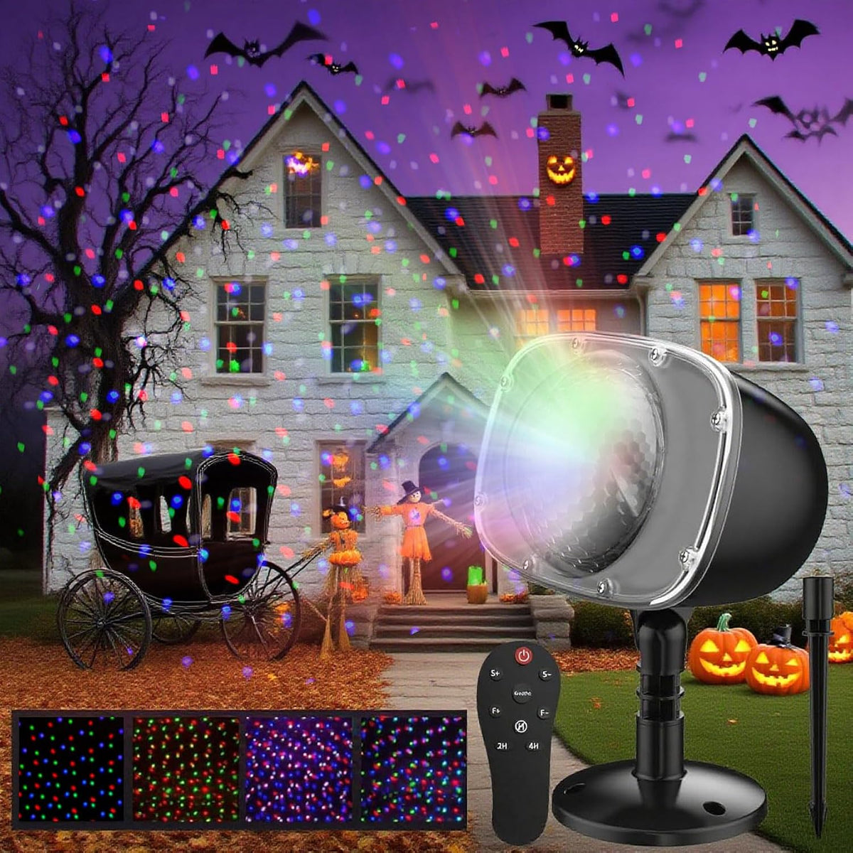 Christmas Snowfall Projector Lights, Led Light Projector,Outdoor Holiday Lights With Clear Rotating Snow Falling Lamp For Halloween Xmas Party Garden Landscape Decoration