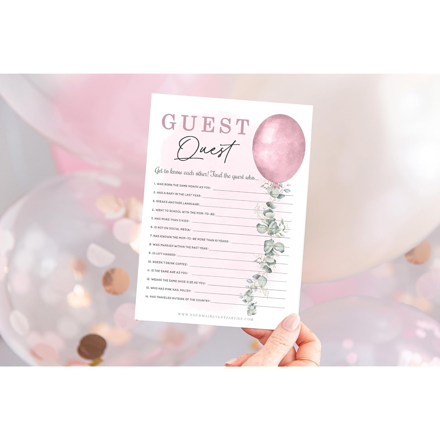 Girl Baby Shower Games Bundle, Who Knows Mommy Best, Bingo, Guest Quest, Fun Baby Shower Games And Activities