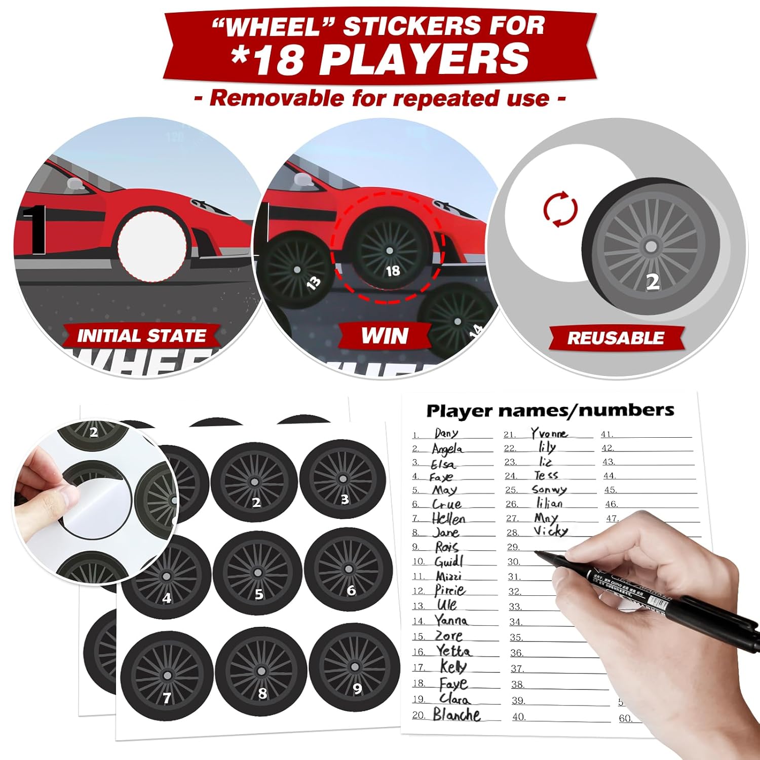 Cars Party Games, Pin The Wheel On The Car, Race Car Party Birthday Party Decorations Supplies Decor For Families Adult Groups