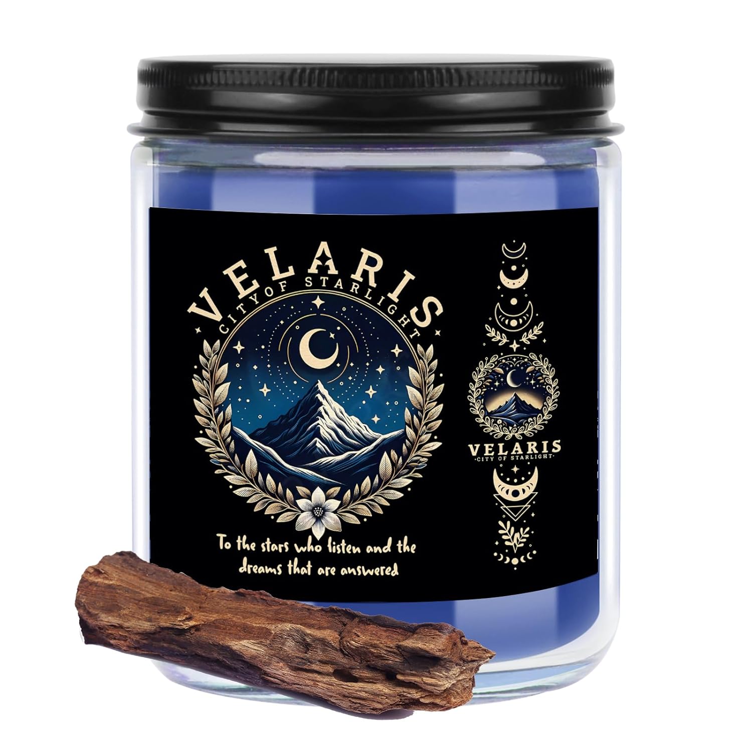 Velaris City Of Starlight Acotar Fans Gift Thorns And Roses Merchandise Sandalwood 7 Oz Scented Candle (Candle-Black City)
