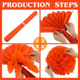 12 Pcs 20 Inches Jumbo Paper Marigold Flowers Heads For Mexican Day Of The Dead Dia De Los Muertos Decor The Day Of The Dead Ofrenda Altar Party Decoration Halloween Diwali Indian Wedding